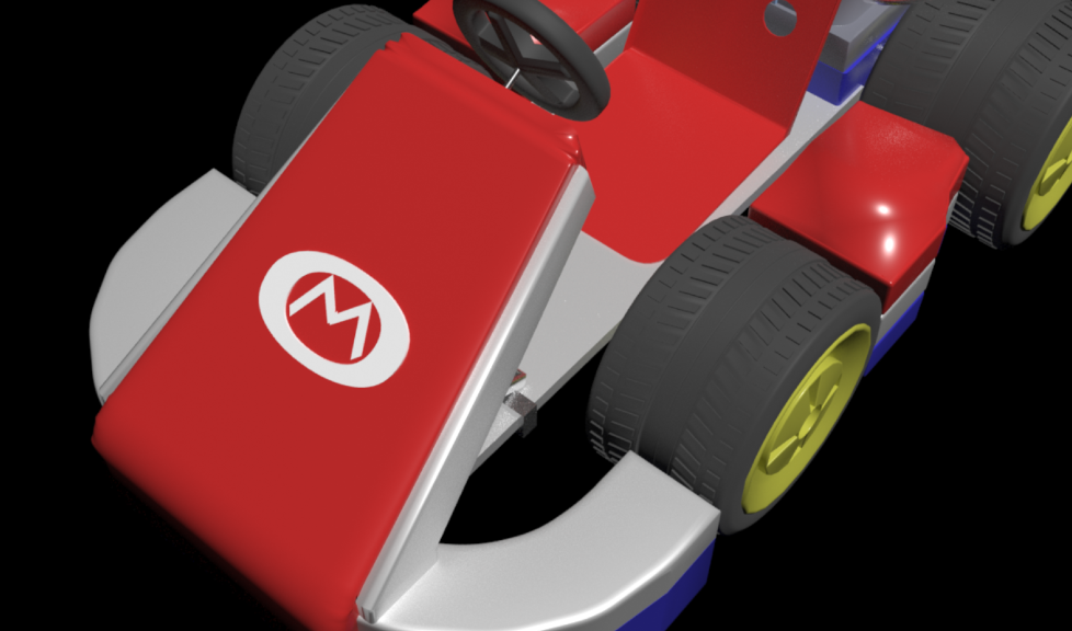 3d render of mario kart