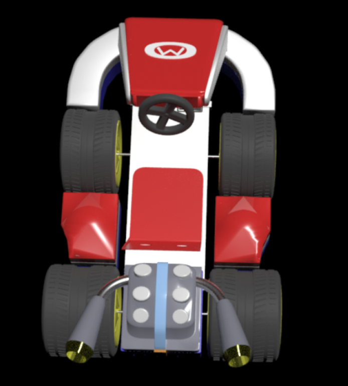 3d render of mario kart